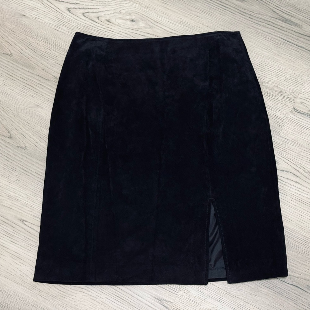 NEW Vintage LORD & TAYLOR Womens Skirt Black Suede Pencil Skirt Size 12